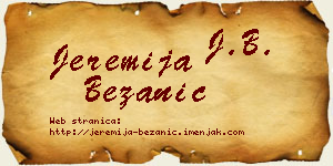 Jeremija Bežanić vizit kartica